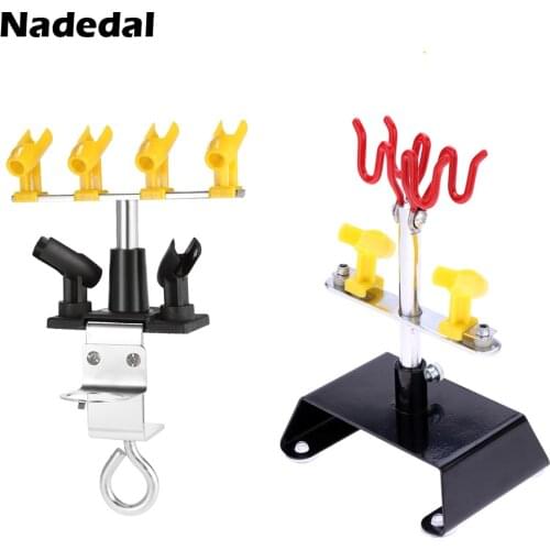 Professional Airbrush Holder Clamp-on aerografo Stand Kit 6 Mount Spray Gun Tabletop Bench Station for Airbrush 360Degree