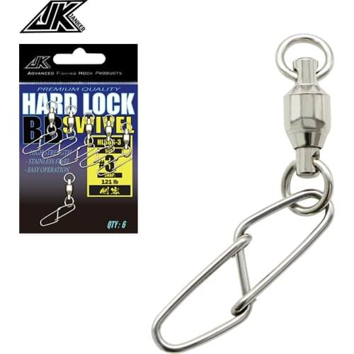 JK 59-190lb Fishing Swivels Connector Interlock Snap 1#-5# Strong Ball Bearing Rolling Swivel Link jig lure Fishing Accessories