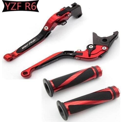 CNC Motorcycle Brake Clutch Levers Handlebar Knobs Handle Hand Grips For Yamaha YZF R6 2017-2020 2017 2018 2019 2020