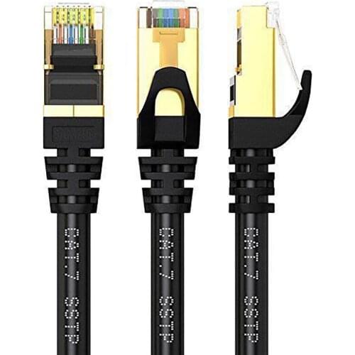 Cat 7 Network RJ45 SFTP LAN Patch Cable Twisted Pair Wire Support High-Speed 10Gbps 2000MHz for Modem, Router, PC, PS4, Xbox One