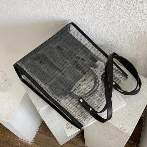 Shoulder Bags Totes Bag Handbag Purse Women Bag Fashion All-match 2021 PVC Transparent PU Leather Leopard Pattern High Capacity