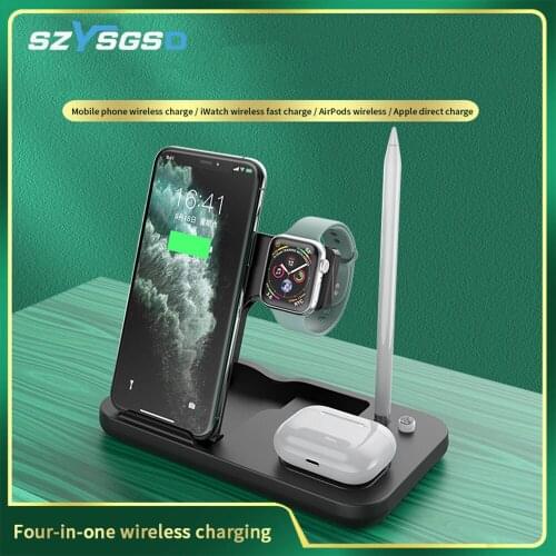 SZYSGSD 4 in 1 Folding Wireless Fast Charging Charger Phone Stand For iPhone 12 Apple Pen/Watch Huawei Xiaomi Wireless Charger