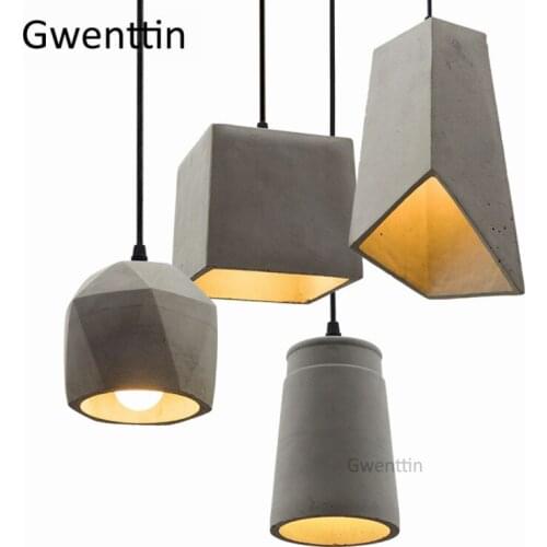 Vintage Led Pendant Lights Cement Hanging Lamps Retro Loft Industrial Lamp for Dining Room Kitchen Lighting Fixtures Home Decor