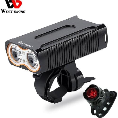 WEST BIKING MTB Road Bike Light USB Rechargeable Bicycle Light Led Front Headlight & Tail Light Set Cycling Taillight Bike Lamp