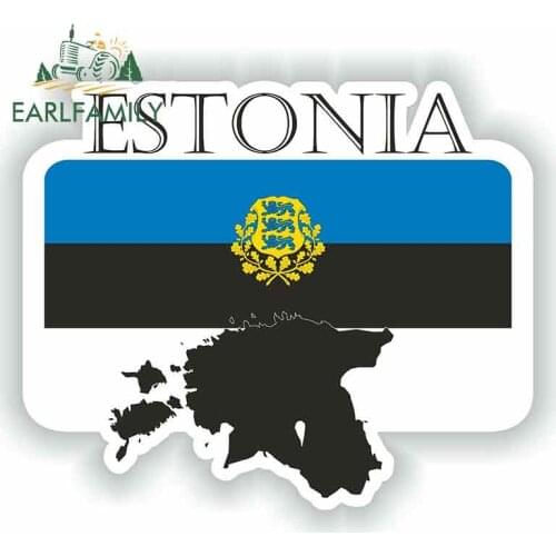 EARLFAMILY 13cm x 10.9cm for Estonia Graphics Funny Car Stickers RV VAN Fine Decal Bumper JDM Door Windows Decoration