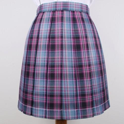 2020 S-XL High Waist A-Line Women Skirt Striped Stitching Sailor Pleated Skirt Elastic Waist Sweet Girls Dance Skirt Plaid Skirt