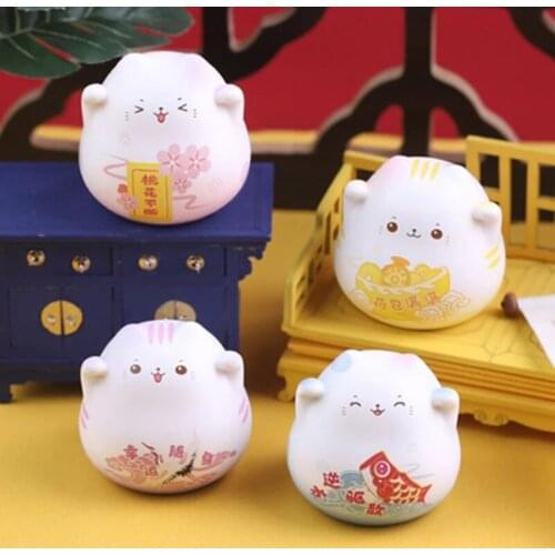 ZOCDOU 1 Piece Cartoon Cute Mini Cat Small Statue Little Figurine Crafts Figure Ornament Miniatures