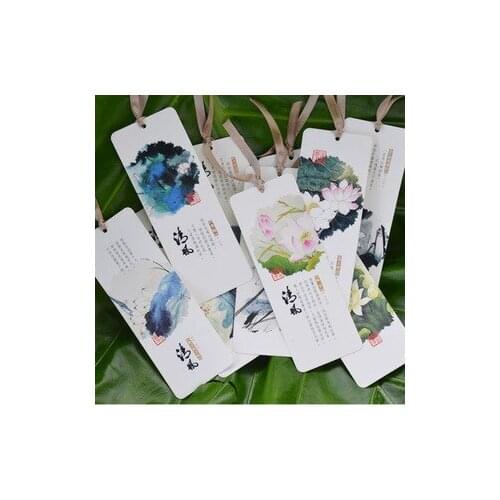 1pcs[Creative Bookmark Wholesale] Qingfeng Qinglian Flower Bookmark 10 sheets/sets Anti-corruption civil servant gifts