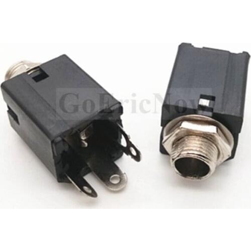 10 Pcs 1/4" 6.35 mm 3 foot Mono Audio Microphone/Guitar Female socket Jack Connector