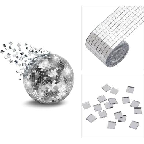 1464 pcs silver Self-Adhesive Glass Craft Mini Square Mirrors Mosaic Tiles For DIY Hand Crafts Home Decoration