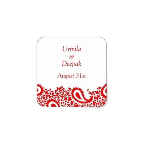 3.8cm Paisleys Elegant Indian Wedding Sticker