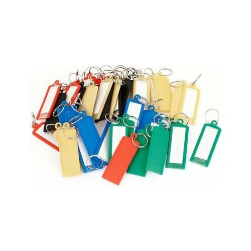 Barber Salesman Colorful Plastic Name Tag Badge Clip Holder Keyring 50Pcs