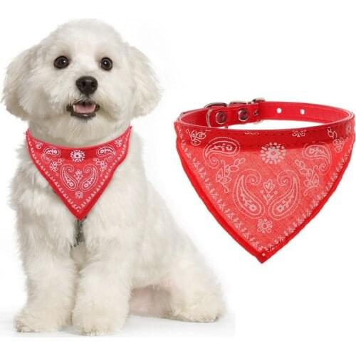 60pcs/lot Adjustable Pet Dog Puppy Cat Triangle Neck Scarf Bandana PU Collar Neckerchief