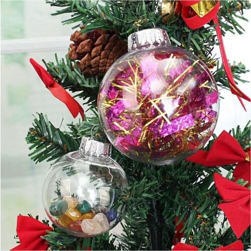 Promotion! Clear DIY Baubles Shatterproof Seamless Plastic XMAS Ball Home Tree Decor Gift - 60Mm QTY:4