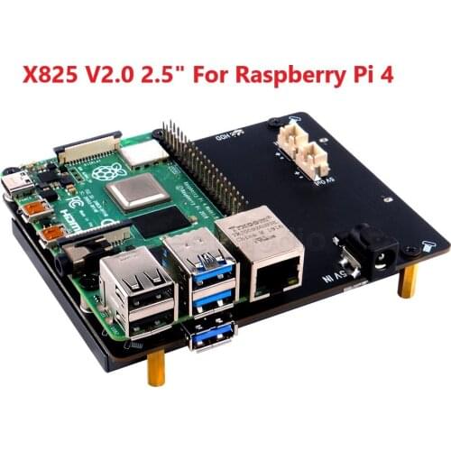 Raspberry Pi X825 V2.0 2.5 inch SATA HDD/SSD Storage Expansion Board Acrylic Case for Raspberry Pi 4B ( 4 Model B )