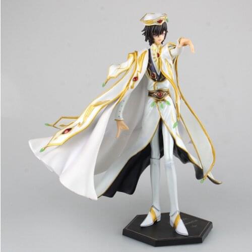 Anime Code Geass R2 Lelouch Lamperouge Britannia Knight of Seven Emperor White Cloak Ver PVC 24cm Action Figure Doll Brand New