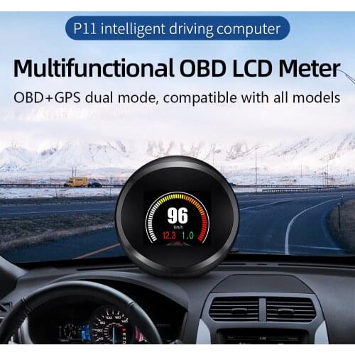 Car HUD Head Up Display Universal OBD2 GPS Head-Up GPS Speedometer with Speedup Test Brake Test Overspeed Alarm TFT LCD Display