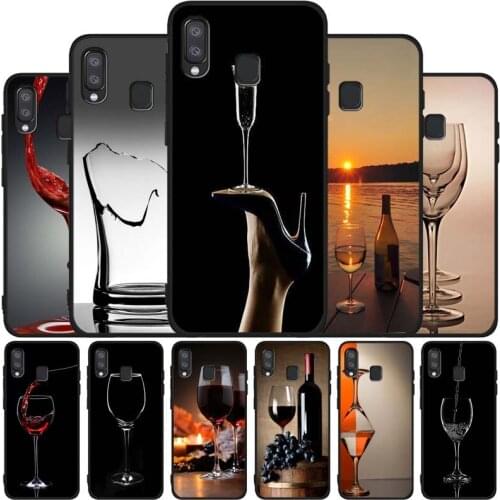 Wine Glass black soft phone Case For Samsung A10 20 30 40 50 30S 50S 60 70 M10 M30S M40 A31 51 71 A20E A10E A21S