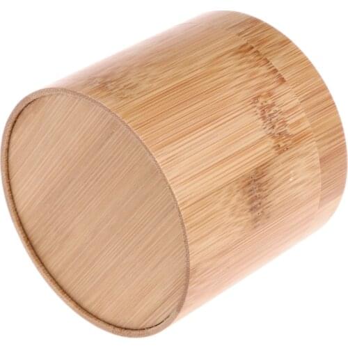Elegant Bamboo Watch Gift Box Jewelry Display Cylindric Storage Case With Pillow N0HE