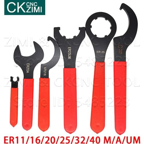 ER 11M 16M 20M 11A 16A 20A 25UM 32UM 40UM ER40 ER32 C32 ER25 OZ25 Crescent wrench ER Collet Wrench CNC Collet Wrench for ER Nut
