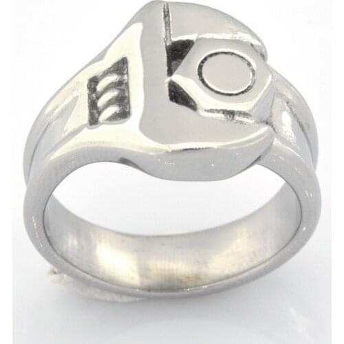 Fanssteel stainless steel jewelry spanner wrench screw nut biker ring FSR13W97