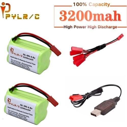 JST)4.8V 3200mah NiMH Battery And Charger For Rc toys Cars Tanks Robots Guns Boats 3200mah AA 4.8V Rechargeable Battery Pack