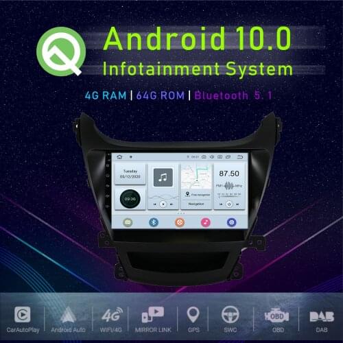 JSTMAX 9" Android 10.0 Car GPS Player For Hyundai Elantra Avante 2014 2015 Multimedia Radio Player