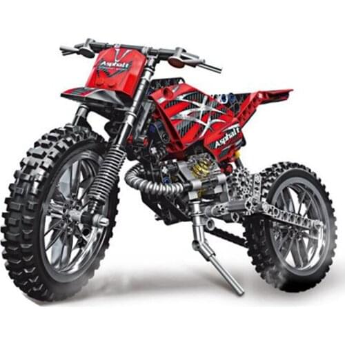 Technical ed City Moto Cross Bike boy Building Blocks Set Bricks Classic Model Kids Toys for Children Christmas birthday Gift