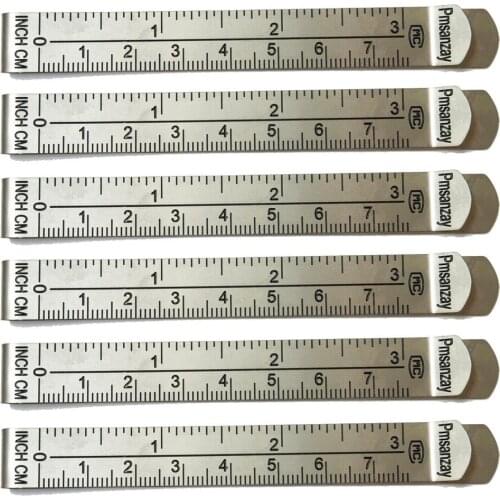 BEST Pack of 6 Stainless Steel Hem Curtain Clips Measuring Guides - INCHES & CM