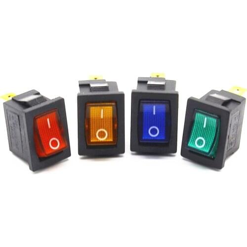 Mini 3 Pin Dashboard On Off Position Rocker Switch Illuminated Spst with Light