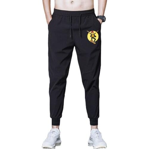 Men Casual SK8 the Infinity Loose Sport Pants Tie Feet Long Pants Men Elastic Waist Quick Dry Sweatpants Trousers