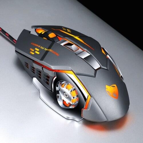 USB Cable Silent Mouse Profession Gamer Gaming Mouse 8D 3200DPI Adjustable Wired Optical 7 Color LED Computer Mice for laptop PC