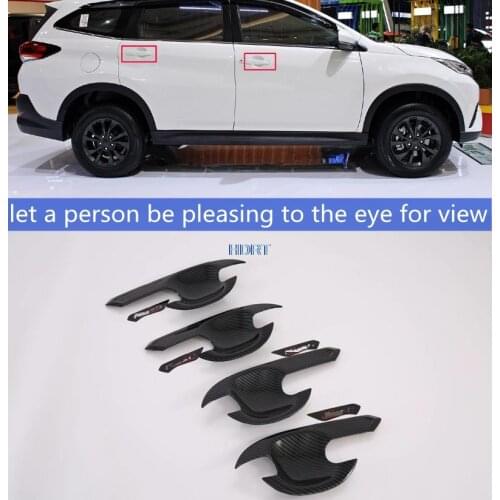 For Toyota Rush 2017 2018 2019 New Carbon fibre Car Door Handle Cover Trim Sticker Car Styling Accessories Overlay