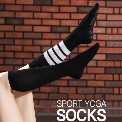 USHINE non-slip yoga socks calf socks long knee-high cycling professional sports women cotton gym dance shirt pilates socks