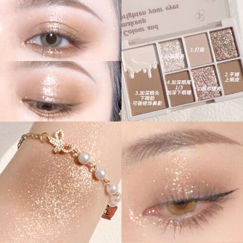No Blooming Dye Powder Cosmetics Easy To Color Warm Brown Nude Eye Shadow Blusher Eyes Make Up Matte Eyeshadow Palette