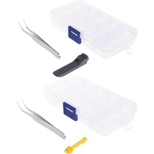 Tweezers Storage Box Aid Accessories Mini Nano Diamond Building Blocks 4Pcs Set