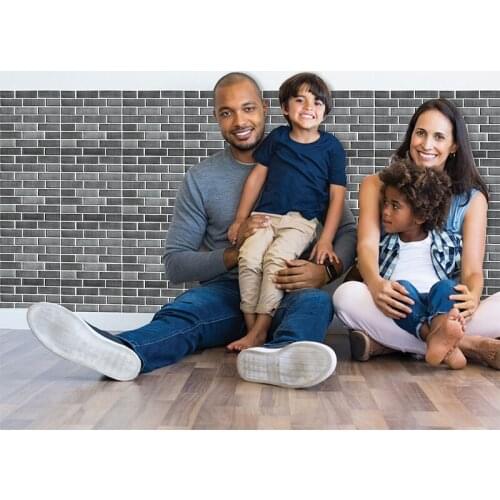 PVC Thicken Anti-Collision Self Adhesive Waterproof Wall Sticker Home Decoration Vintage Gray Brick 3d Wall Stickers Mural Decor