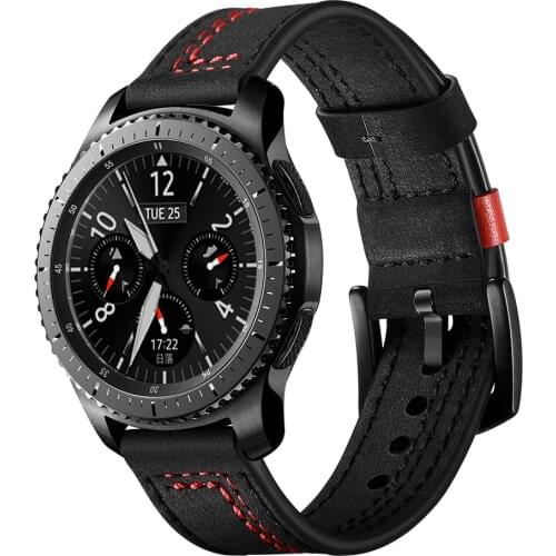 Strap For Samsung galaxy watch active 2 46/mm Gear S3 frontier leather belt correa amazfit bip huawei watch gt 2 band 20/22mm