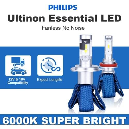 LED Headlight H11 H7 9005 9006 H16 H8 9012 HIR2 Philips Ultinon Essential led H4 LED Light Hi/lo HB3 HB4 Automobiles Auto Bulb