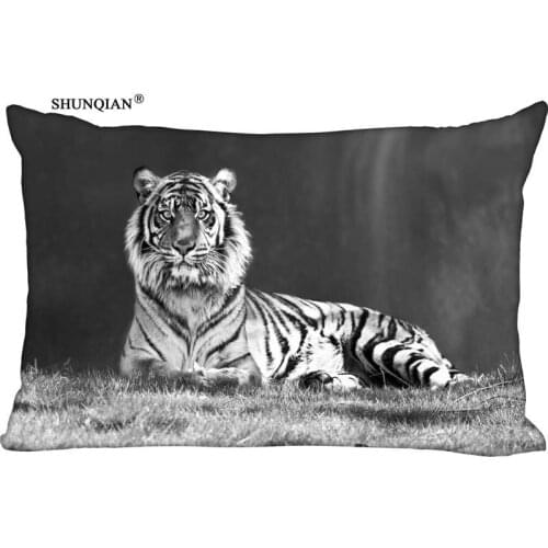 Tiger Pillow Case (Two sides) High Quality Custom Zippered Rectangle soft Pillow cover