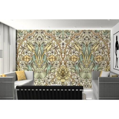 Vinyl wallpaper, European tulip pattern murals,hotel restaurant living room sofa TV wall bedroom papel de parede
