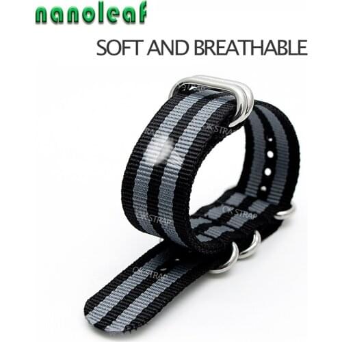 High Quality Watch Band Nylon Strap For Gray And Black Strap 18mm 20mm 22mm 24mm Woven Replacement Band Bracelet