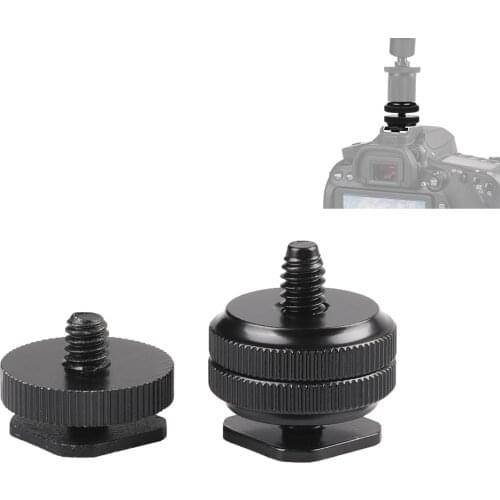 1/4 Inch Dual Layer Flash Hot Shoe Mount For Canon Nikon Sony DSLR Speedlight Umbrella Holder Microphone Monitor Recorder DV