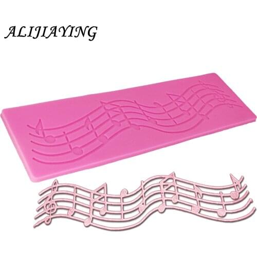 1Pcs Musical Note Silicone Fondant Cake Molds lace mat Chocolate Decorating Tools DIY Kitchen Baking Accessories supplies D0466