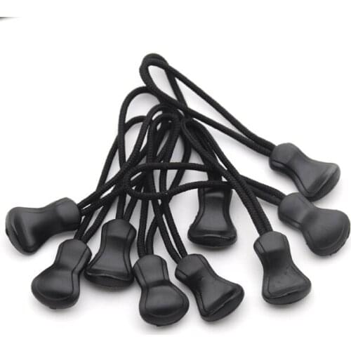 100pcs/lot slip-resistant black plastic zipper puller for apparel luggage bag sportwear free shipping 011