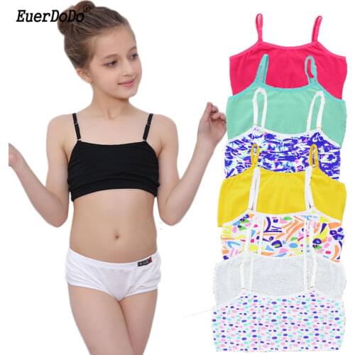 2021 Summer Tank Tops For Girls Cotton Childrens Underwear Fashion Undershirt Kids Colored Camisole Teenager Singlets Clothing