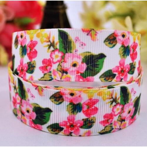 22mm 25mm 38mm 75mm Flowers Cartoon Printed grosgrain ribbon party decoration sewing supplies 10 Yards X-00290