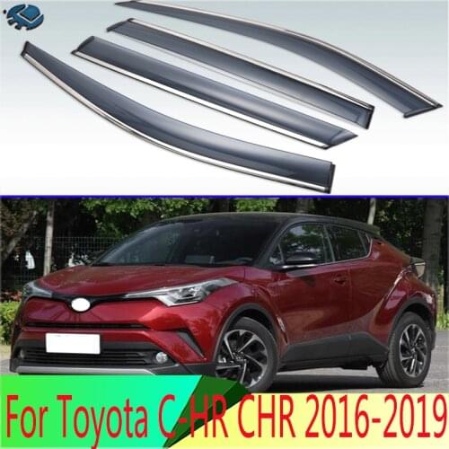 For Toyota C-HR CHR 2016 2017 2018 2019 Plastic Exterior Visor Vent Shades Window Sun Rain Guard Deflector 4pcs