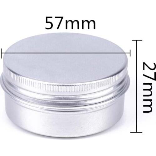 50pcs 50g Mini Travel Empty Aluminum Cosmetic Jar 0.3mm Thick Screw Makeup Eyes Silver Aluminum Tin Ointment Cream Box