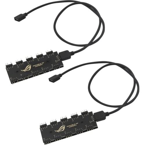 5V 3Pin/12V 4Pin RGB Synchronization HUB Splitter 1 to 10 RGB SYNC Extension Cable for GIGABYTE AURA Sata Type Hub RBG